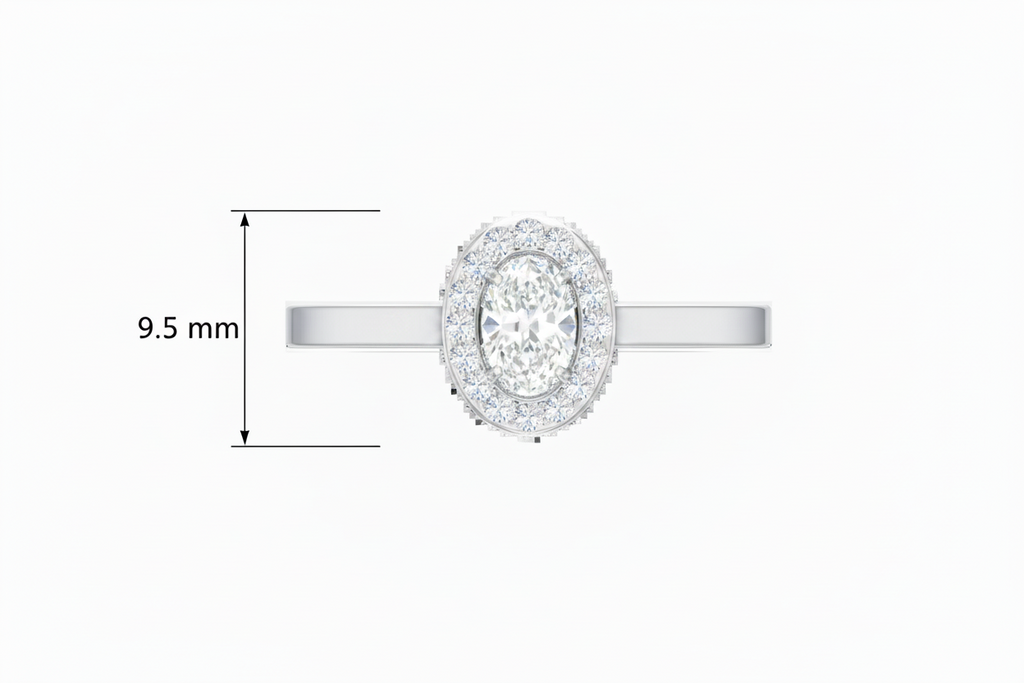 Oval Single Halo Lab Grown