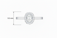 Oval Single Halo Lab Grown