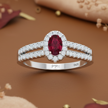 Load image into Gallery viewer, Oval Ruby With Diamond Ring