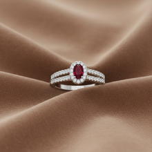 Load image into Gallery viewer, Oval Ruby With Diamond Ring