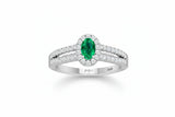 Oval Emerald With Diamond Ring