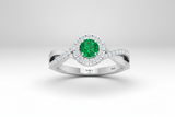 Precious Round Emerald Natural Diamond Verdure Bloom Cluster Crown