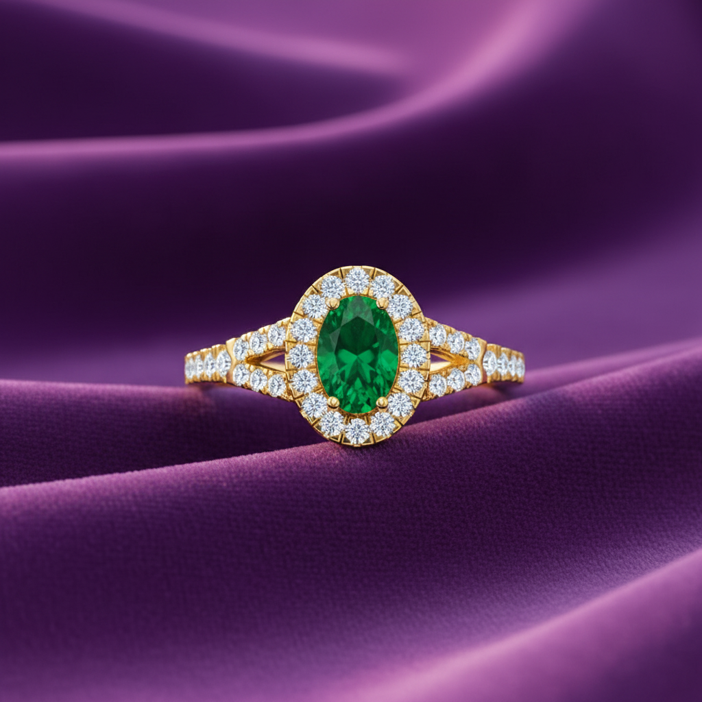 Oval Shape Emerald Ring