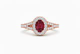 Oval Cut Ruby Brilliant Diamond