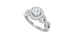 Round Halo Infinity Twist Pavé Ring