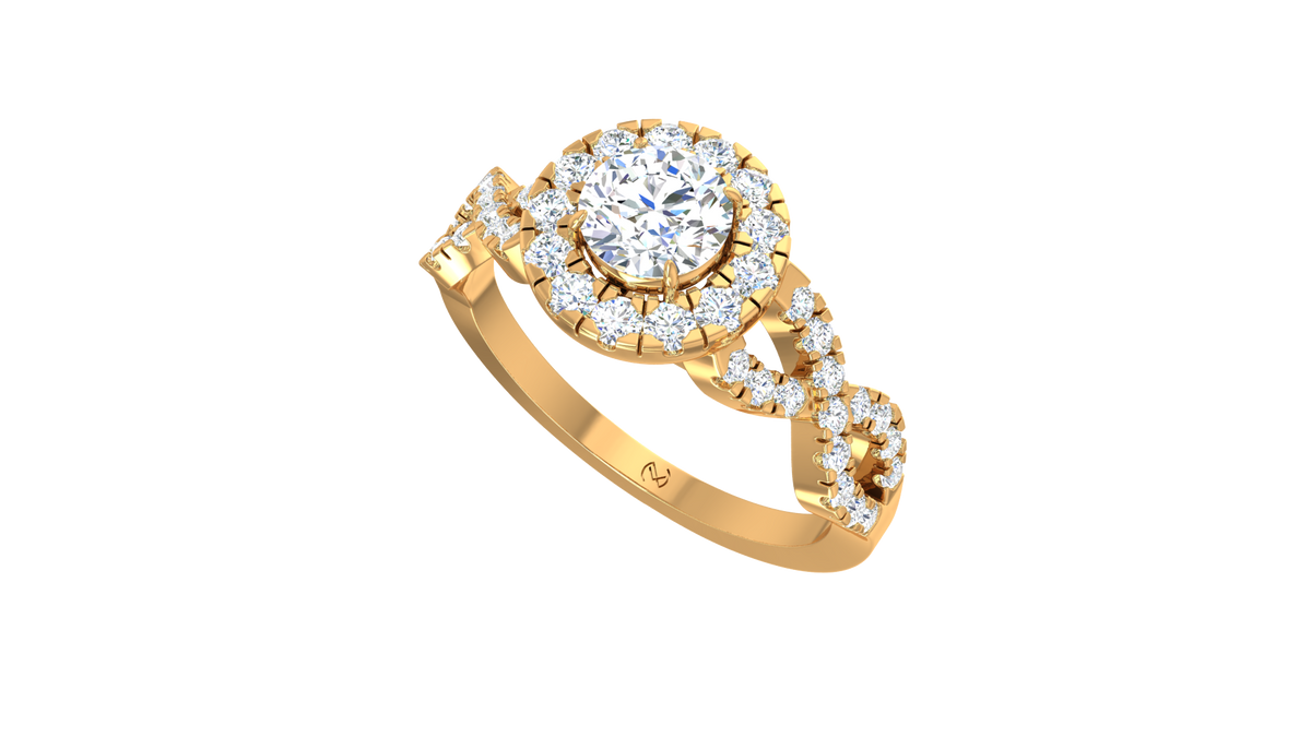 Round Halo Infinity Twist Pavé Ring