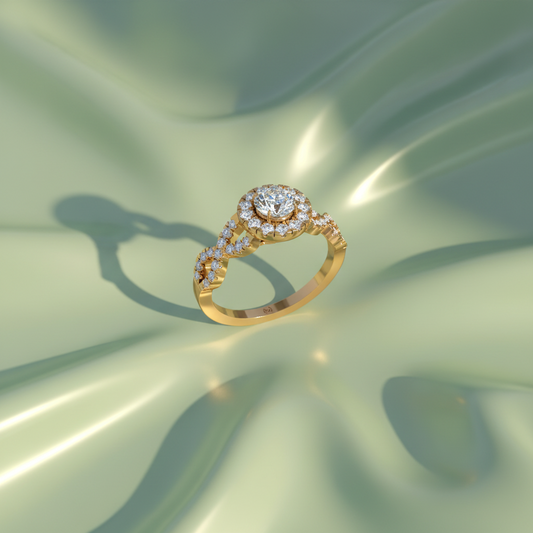 Round Halo Infinity Twist Pavé Ring