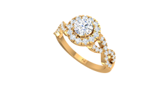 Round Halo Infinity Twist Pavé Ring