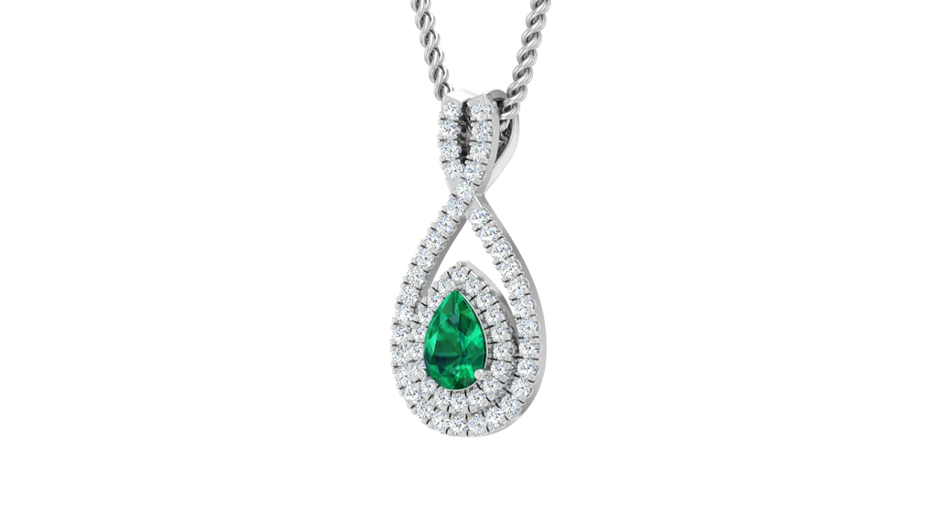Teardrop Pear Emerald Natural Diamond Cluster