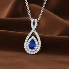 Load image into Gallery viewer, Precious Pear Sapphire DiamondJewelled Floating
