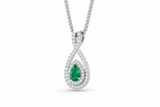 Teardrop Pear Emerald Natural Diamond Cluster
