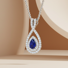 Load image into Gallery viewer, Sapphire Pear-Cut Infinity Diamond
