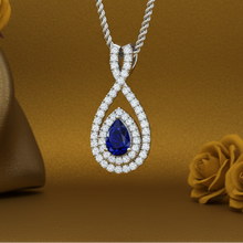 Load image into Gallery viewer, Sapphire Pear-Cut Infinity Diamond
