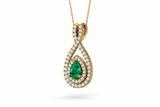 Emerald Pear-Cut Infinity Diamond