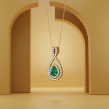 Load image into Gallery viewer, Emerald Pear-Cut Infinity Diamond