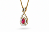 Ruby Pear-Cut Infinity Diamond