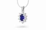 Oval Sapphire Floral Halo Diamond
