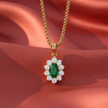 Load image into Gallery viewer, Precious Oval Emerald Diamond Artisan Minimal Crown