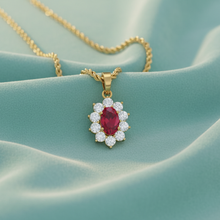 Load image into Gallery viewer, Oval Ruby Shape Diamond Pendant