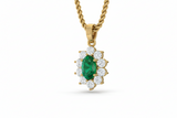 Precious Oval Emerald Diamond Artisan Minimal Crown