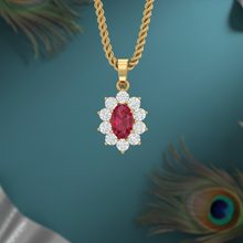 Load image into Gallery viewer, Oval Ruby Shape Diamond Pendant