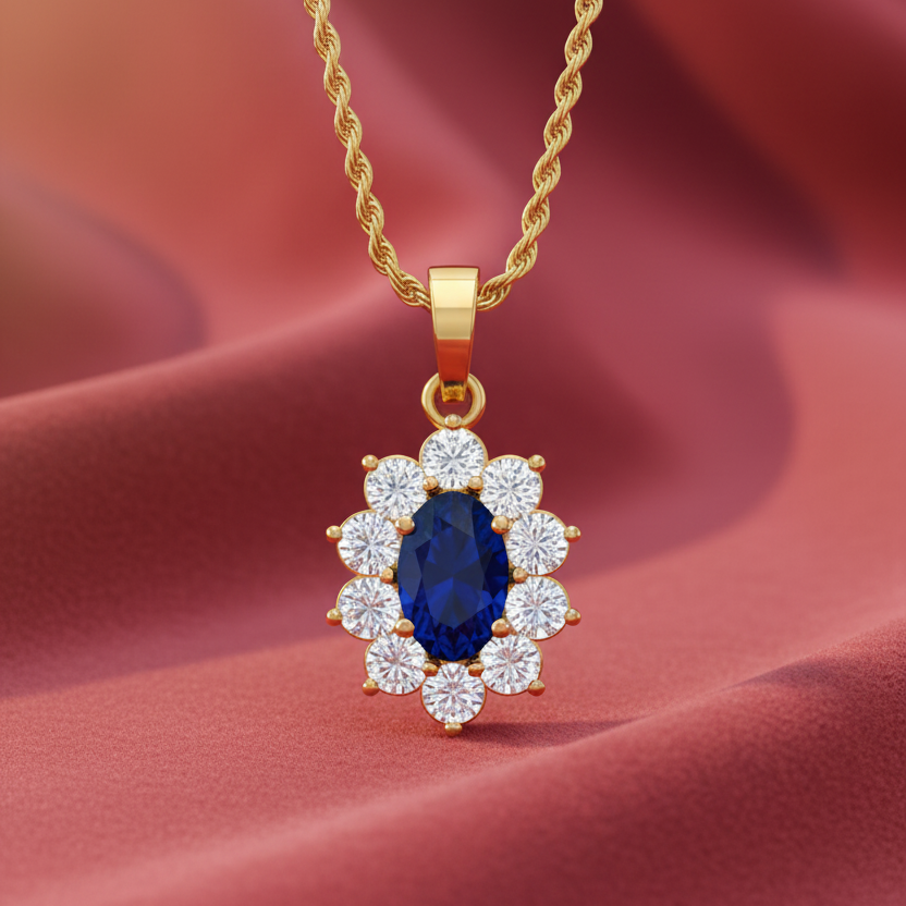 Artisan Oval Sapphire Natural Diamond Twin Architectural