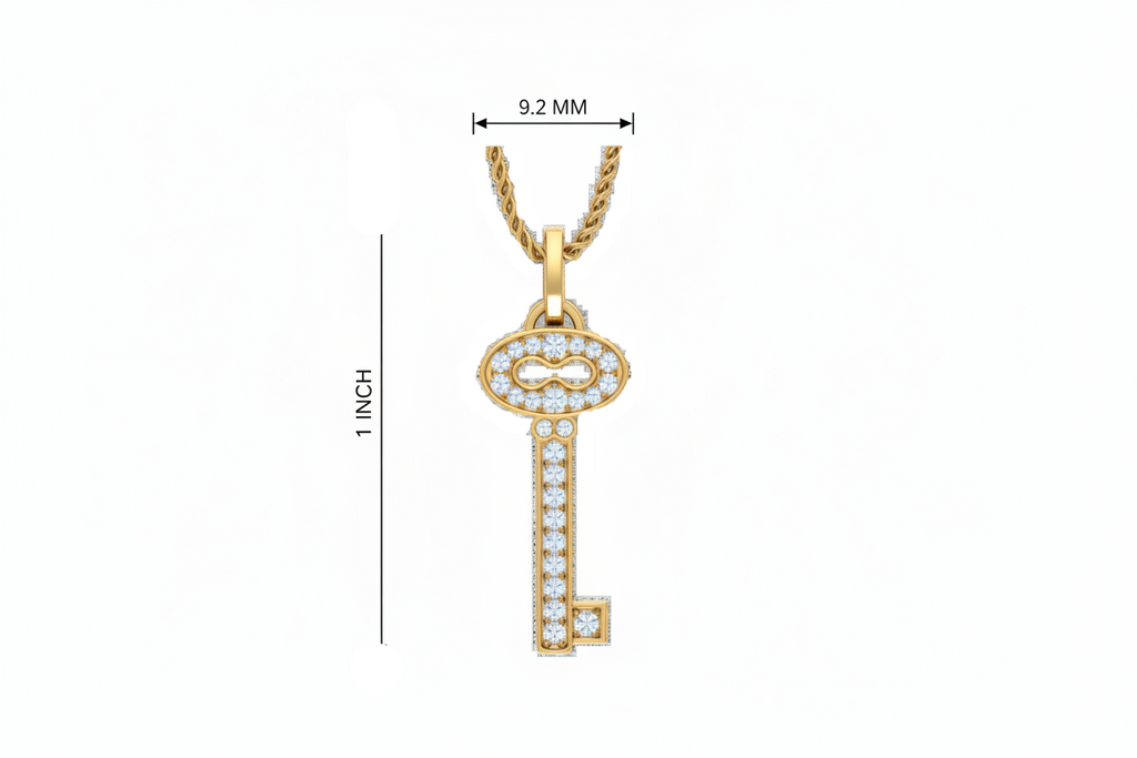 Modern Natural Diamond Skeleton Key