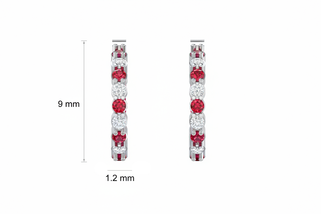 Ruby& Diamond Certified  Half Curved