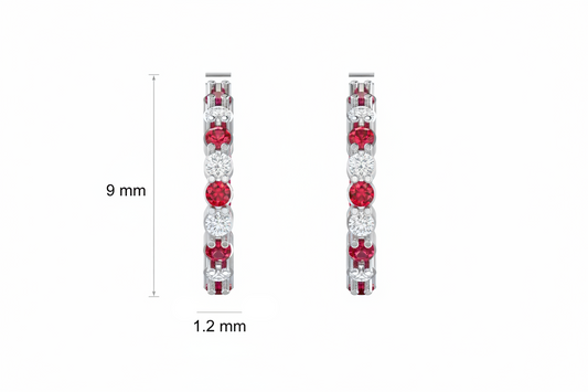 Ruby& Diamond Certified  Half Curved