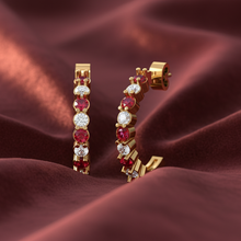 Load image into Gallery viewer, Ruby&amp; Diamond Certified  Half Curved