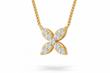 Load image into Gallery viewer, Classic Diamond Flower Cluster Necklace With Chain