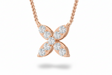 Load image into Gallery viewer, Classic Diamond Flower Cluster Necklace With Chain