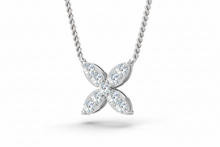 Load image into Gallery viewer, Classic Diamond Flower Cluster Necklace With Chain