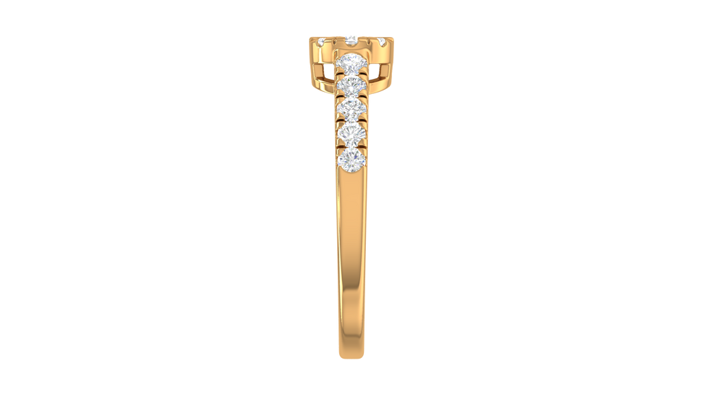 Linear Triple Stone Art Deco