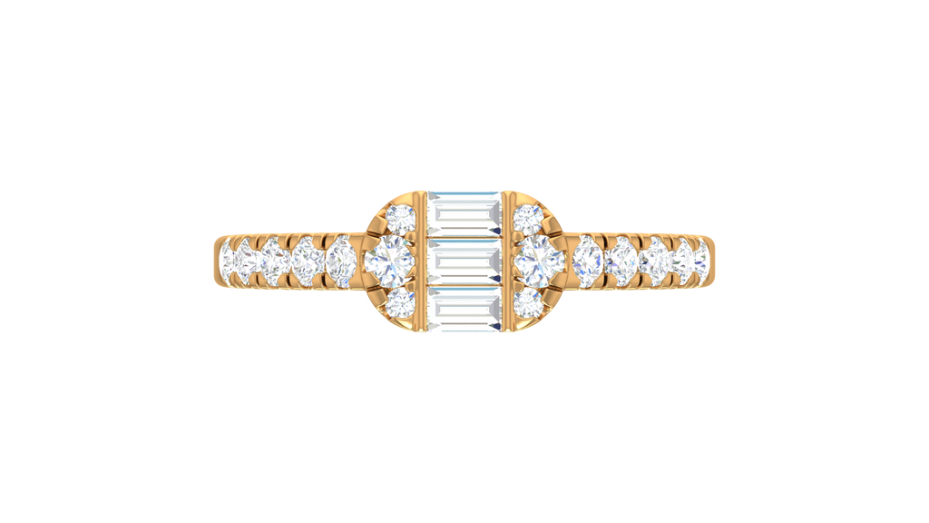 Linear Triple Stone Art Deco