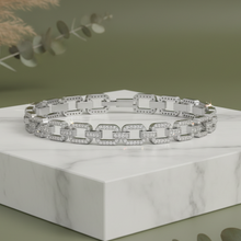 Load image into Gallery viewer, Modern Diamond &amp; Gold Paperclip Link Bracelet