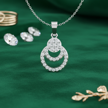 Load image into Gallery viewer, Elegant Cascading Diamond Oval Drop  Pendant
