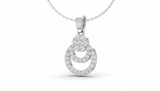 Elegant Cascading Diamond Oval Drop  Pendant