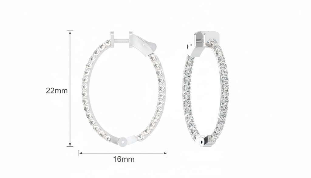 Brilliant Cut Diamond Solitaire Hoop Earrings