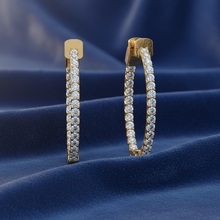Load image into Gallery viewer, Brilliant Cut Diamond Solitaire Hoop Earrings