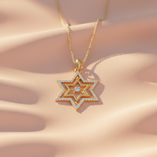 Load image into Gallery viewer, Interwoven Gold Jewish Star Pendant