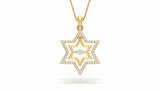Interwoven Gold Jewish Star Pendant
