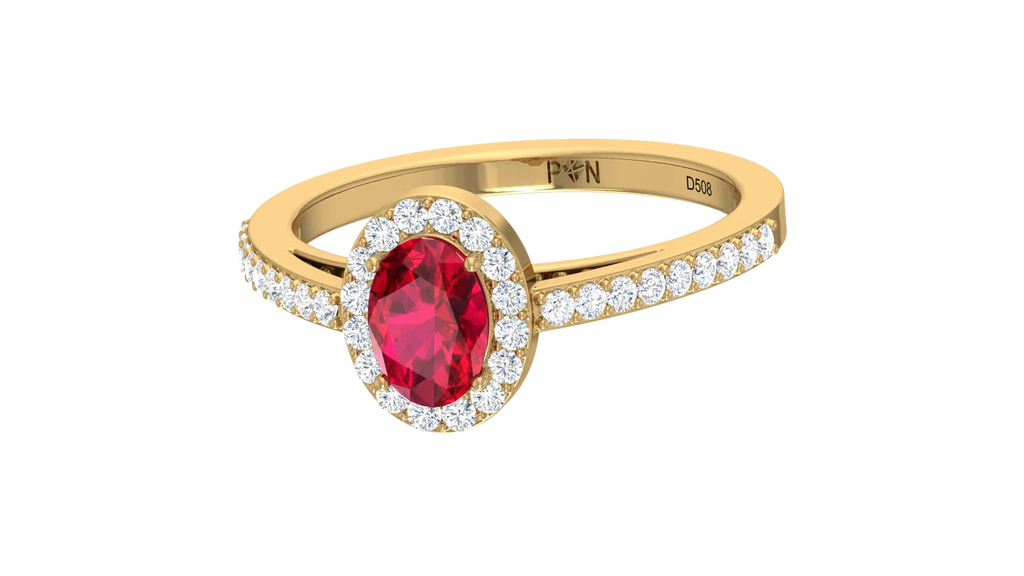 Lenticular Crimson Centrepiece Oval-Round Chromatic-Tension Opulent Luxe