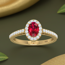 Load image into Gallery viewer, Lenticular Crimson Centrepiece Oval-Round Chromatic-Tension Opulent Luxe