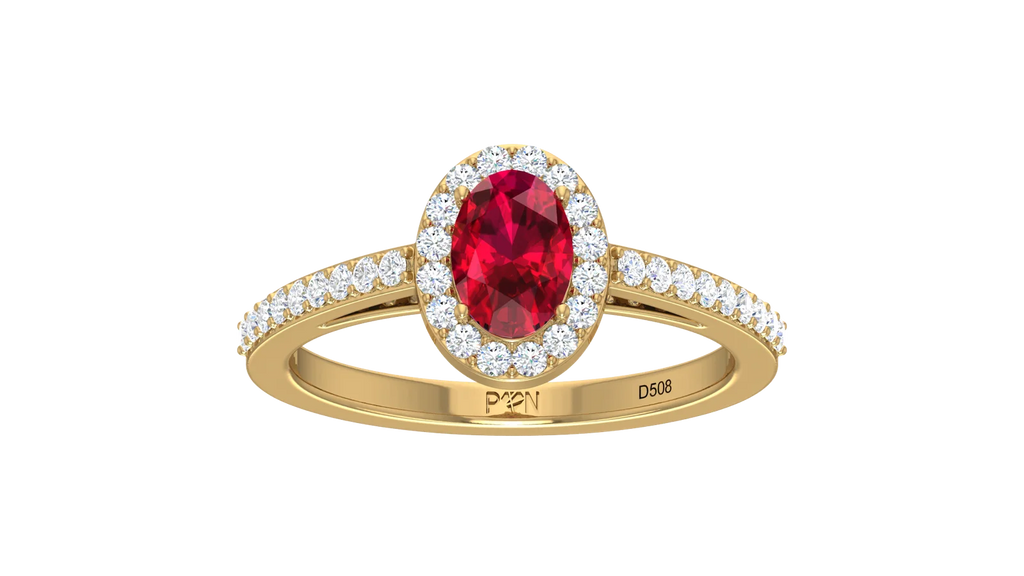 Lenticular Crimson Centrepiece Oval-Round Chromatic-Tension Opulent Luxe