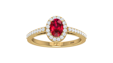 Load image into Gallery viewer, Lenticular Crimson Centrepiece Oval-Round Chromatic-Tension Opulent Luxe