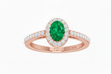 Round Diamond & Oval Emerald