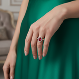 Lenticular Crimson Centrepiece Oval-Round Chromatic-Tension Opulent Luxe