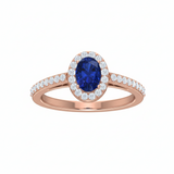 Round Diamond & Oval Sapphire