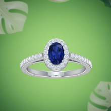 Load image into Gallery viewer, Round Diamond &amp; Oval Sapphire
